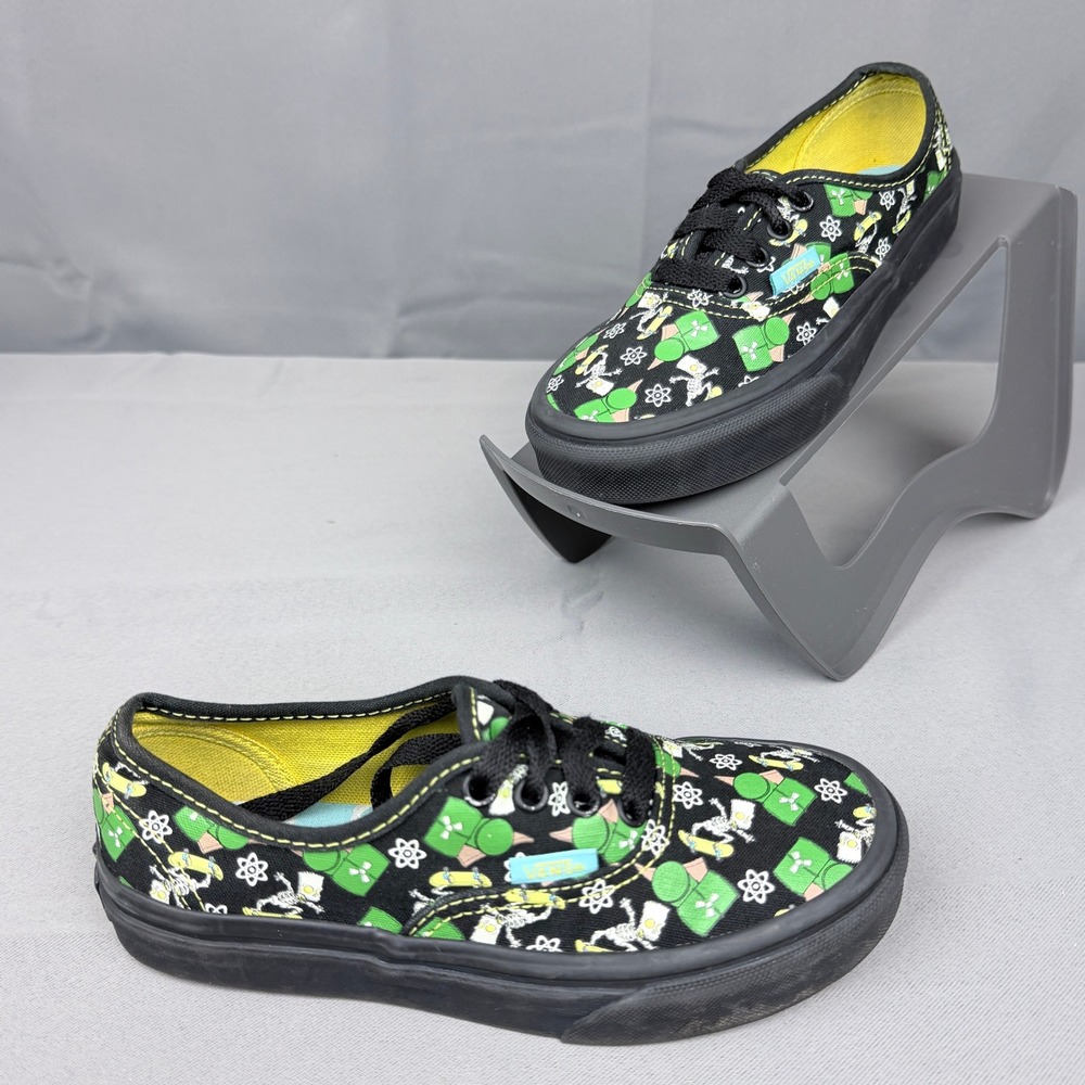 Vans Authentic The Simpsons Glow In The Dark Bart Shoes Kids 1.5 Black Green